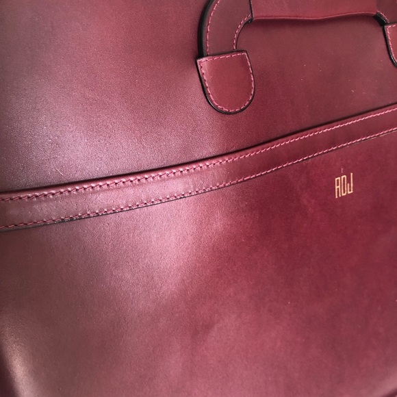 Vintage Mark Cross Italy Burgundy Leather Briefcase w/  Gold Hardware - Picture 7 of 15